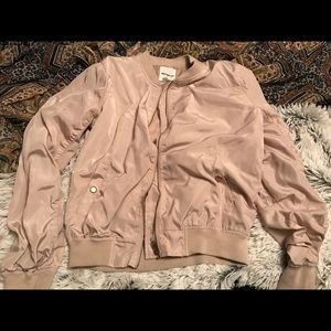 Silky Cream Windbreaker Bomber Jacket